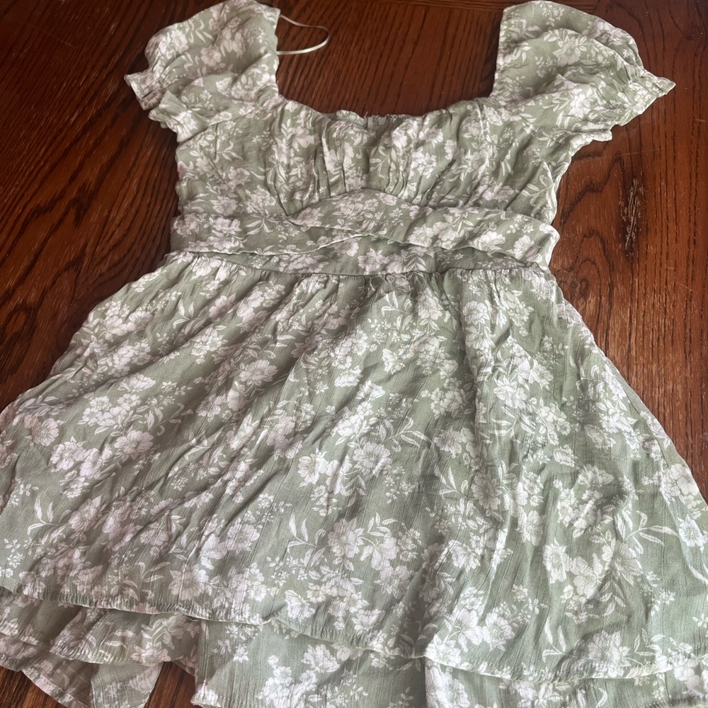 Women’s Green Floral Romper/Dress